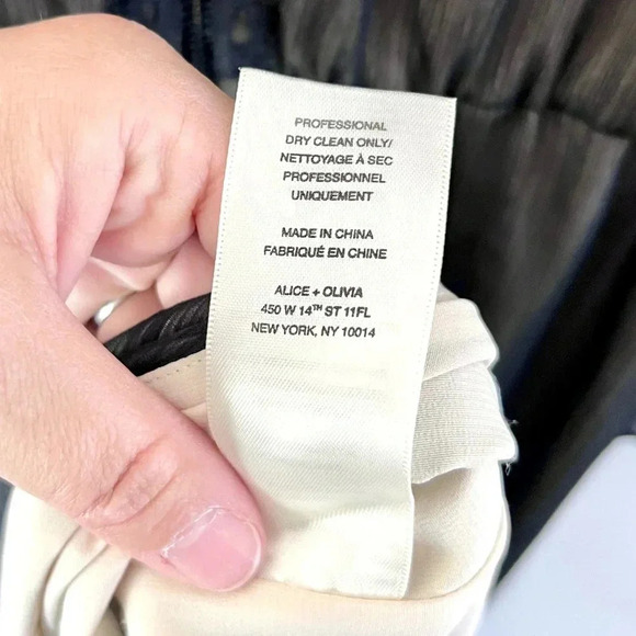 Alice + Olivia Kye Chiffon Lace Front Sheer Black & Nude Long Sleeve‎ Maxi Dress - Picture 15 of 15